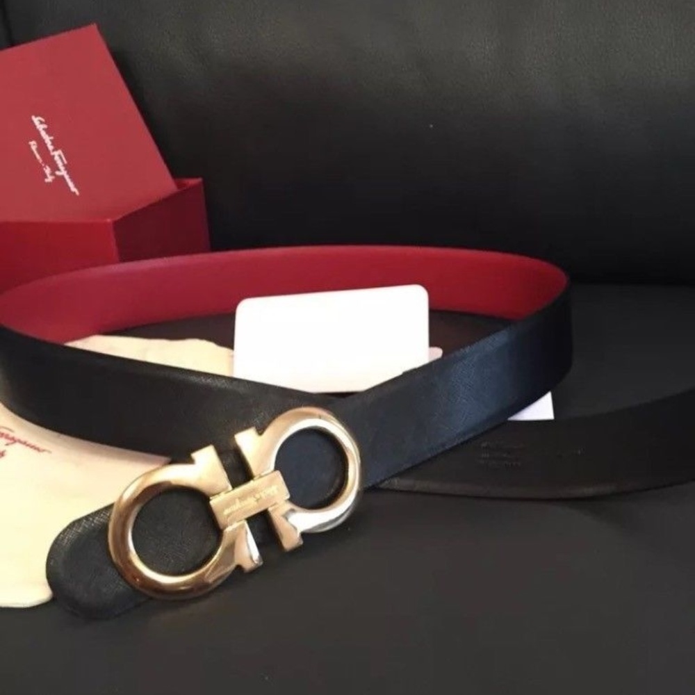 Salvatore Ferragamo Red/Black Belt 90cm
